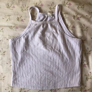WHITE CROPPED HALTER